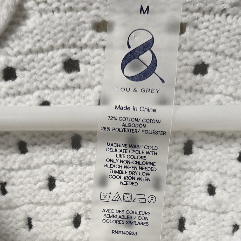 NWT Lou & Grey Women's Mesh Stitch Zip Sweater Size M - Picture 12 of 12